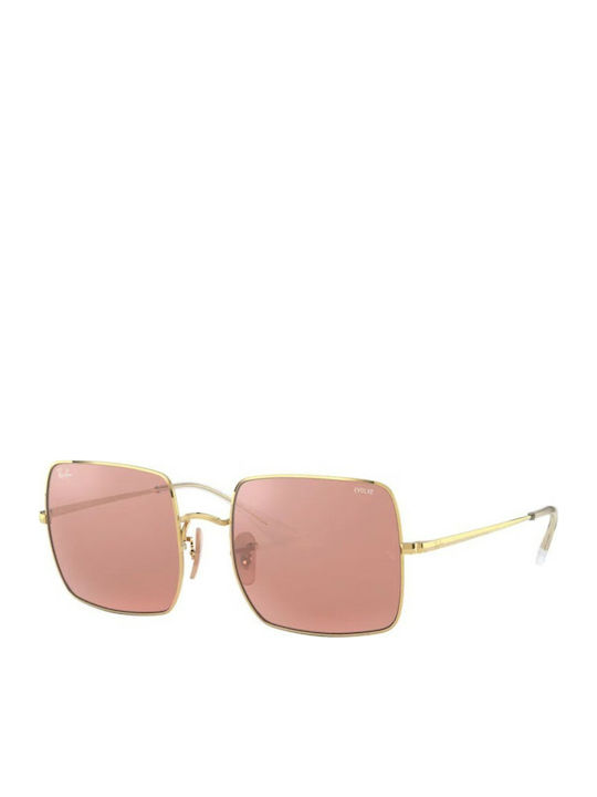 Ray Ban Square Дамски Слънчеви Очила с Златна М...
