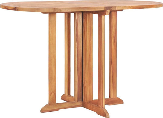Outdoor Dinner Foldable Wood Table Natural 120x70x75cm