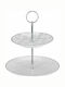 Excellent Houseware Ceramic Dessert Tower Stand with 2 Tiers Gray Ø20cm