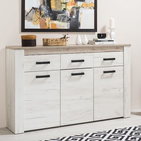 Μπουφές Kent Ξύλινος με Συρτάρια Grey Oak / White Oak 160x36.5x98cm Μπουφές Kent Ξύλινος με Συρτάρια Grey Oak / White Oak 160x36.5x98cm