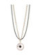 Oxette Necklace with Pink Gold Plating with Pearls & Zircon