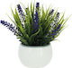 Marhome Artificial Plant in Small Pot Lavender White 17cm 1pcs