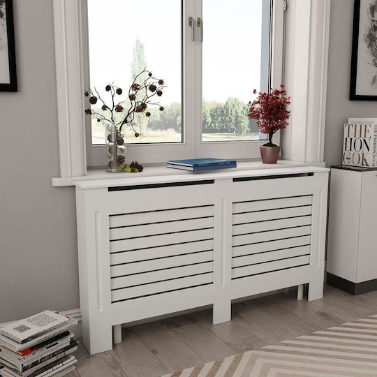 vidaXL Κάλυμμα Καλοριφέρ από MDF Λευκό 152x19x81.5cm