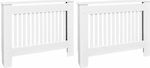 vidaXL White Radiator Cover 112x19x81cm 2pcs 276003