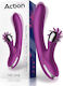 Action No 1 Vibrating Double Function Δονητής Rabbit 24cm Purple