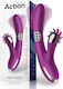 Action No 3 Rotating Double Function Δονητής Rabbit 24cm Purple