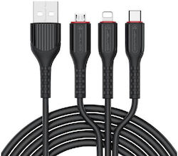 Jellico MT-13 USB to Lightning Type-C micro USB Cable 1m Jellico MT-13 USB to Lightning Type-C micro USB Cable 1m