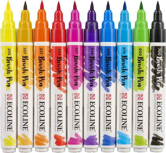 Royal Talens Ecoline Brush Pen Design Markers 5mm Multicolour 10pcs