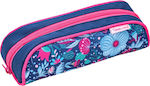 Belmil Fabric Pencil Case Butterfly Jeans with 1 Compartment Blue