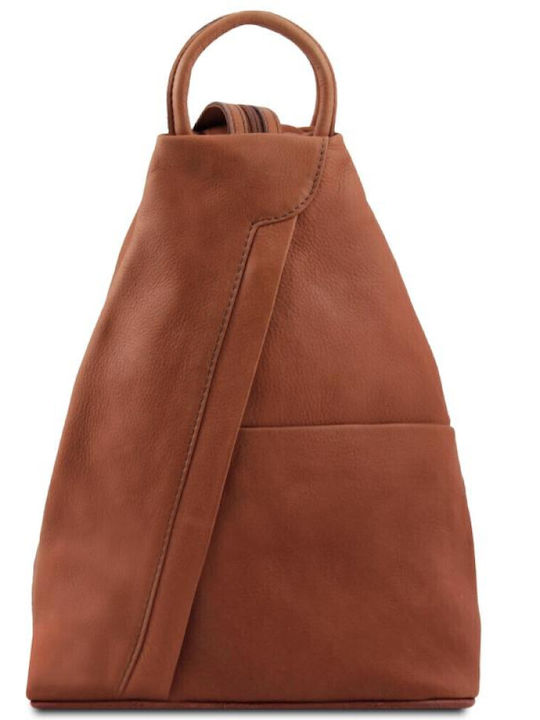 Tuscany Leather Shanghai Leather Women's Bag Backpack Cognac