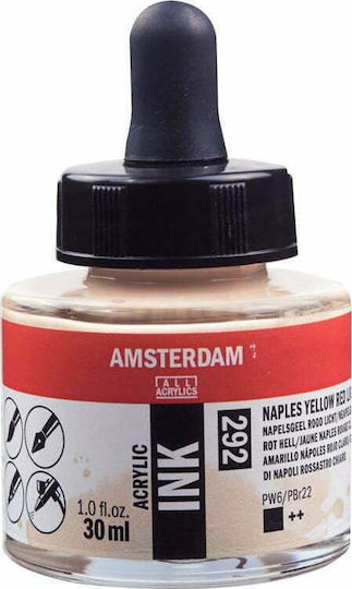 Royal Talens Amsterdam Acrylic Ink Acrylic Paint Set Naples Yellow Red Light 292 30ml 1pcs