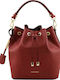 Tuscany Leather Vittoria Leather Women's Pouch Shoulder Red