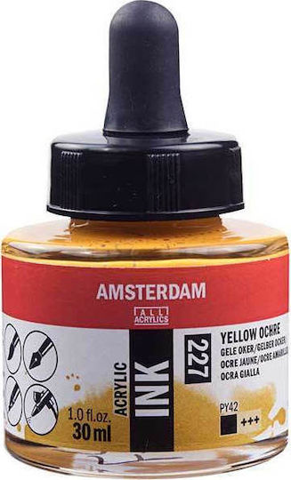 Royal Talens Amsterdam Acrylic Ink Acrylic Paint Set in Yellow color Yellow Ochre 227 30ml 1pcs