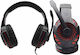 Komc S60 Over Ear Gaming Headset with Connection 3.5mm Black/Red