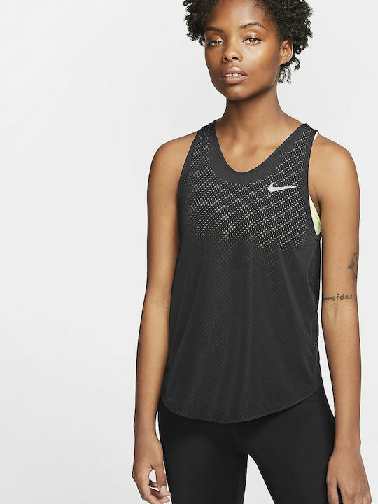 Nike Dri-Fit Breathe Cool Αμάνικη Γυναικεία Αθλητική Μπλούζα Μαύρη