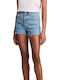 Ribcage Women's Jean High-waisted Shorts Blue
