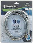 Viospiral Vivaflex Furtun de duș spiralat Inox 150cm Argint