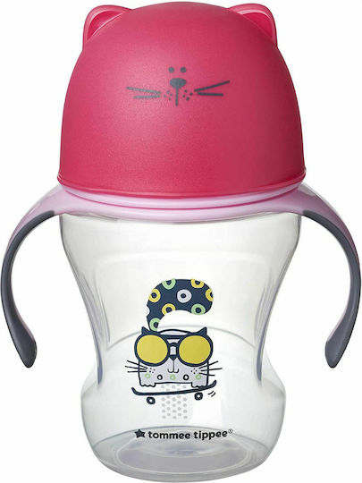 Tommee Tippee Trainer Soft Sippee Cup Lern-Trinkflasche Kunststoff mit Griffen Rosa für 6m+m+ 230ml