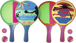 Summertiempo 62255 Kids Beach Rackets Set of 2 Kids Rackets with 2 Balls