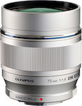 Olympus Crop Camera Lens M.Zuiko ED 75mm f/1.8 Steady for Micro Four Thirds (MFT) Mount Silver