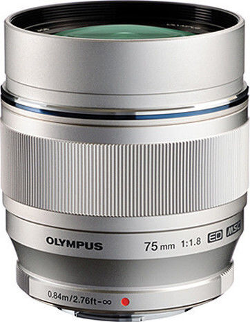 Olympus Crop Φωτογραφικός Φακός M.Zuiko ED 75mm f/1.8 Σταθερός για Micro Four Thirds (MFT) Mount Ασημί