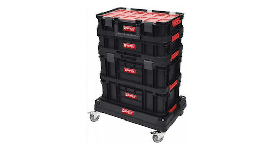 Qbrick Wheeled Plastic Tool Carrier 5 Slot with Toolbox W59.5xD39.5xH82.5cm