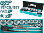 Total Set Ratchet 3\4" 15pcs