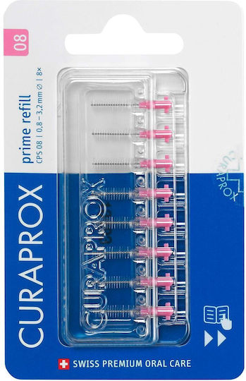 Curaprox Prime Refill Rezerve pentru Periuțe Interdentare 0.8mm Roz 1buc