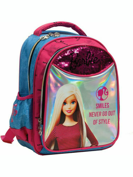 Gim Barbie Denim Fashion School Bag Backpack Kindergarten in Pink color 12lt