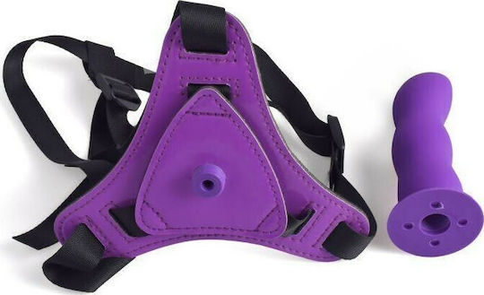 Toyz4lovers Real Safe Stap-on Active Love Harness με Dildo σε Μωβ Χρώμα