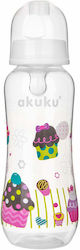 Akuku Plastikflasche mit Silikonsauger für 0+, 0+ m, Monate White Cupcake 250ml 1Stück