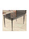 Flywood Tisch Küche Ausziehbar aus Massivholz & Metall Schwarz 130(+40)x80x75cm