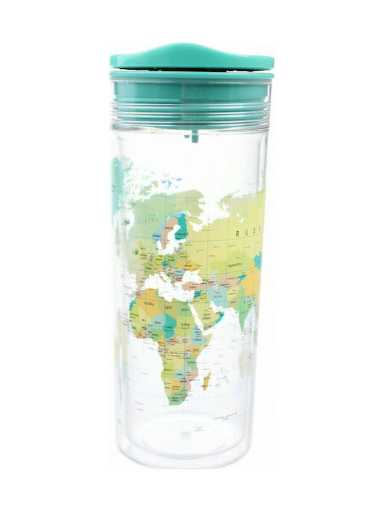 Chic Mic World Plastic Cup with Lid Transparent 550ml