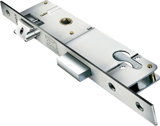 Domus Inox Вградена ключалка Входна врата Билиас,Вградени ключалки с Цилиндър и Център 30мм Сребрист Вляво