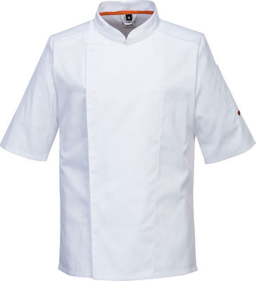 Portwest MeshAir Pro Chef Short Sleeve Polycotton Jacket White