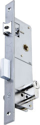 Domus Recessed Lock Front door with Cylinder and Center 35mm Silver