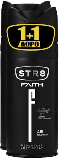 STR8 Faith Giannis Antetokounmpo 48h Freshness Deodorant Body Spray 2 x 150ml Deodorant 48h In Spray 2x150ml