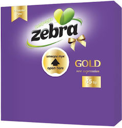 Zebra Gold Serviette Luxus 2F Lila 33x33cm 45 Stück Stück