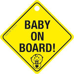 Auto Gs Σήμα Baby on Board με Βεντούζα Κίτρινο