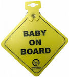 Quattro Baby Σήμα Baby on Board με Βεντούζα Κίτρινο
