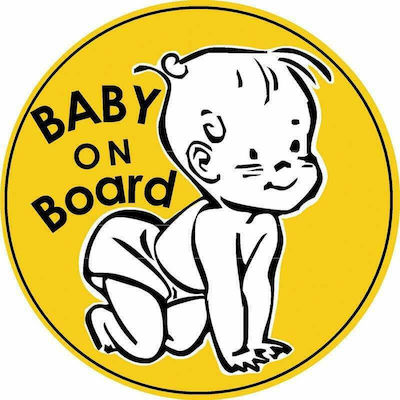 Ergo Girl Baby on Board Car Sign Κίτρινο Sticker