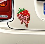 Girl Baby on Board Car Sign Κόκκινο Sticker No 52