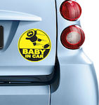 Boy Baby on Board Car Sign Κίτρινο Sticker No 64