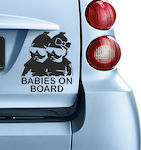 Twins Baby on Board Car Sign Μαύρο Sticker