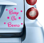 Girl Baby on Board Car Sign Ροζ Sticker No 70