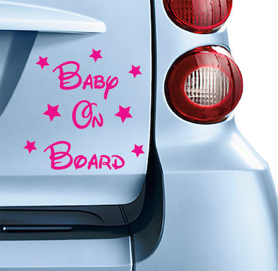 Girl Baby on Board Car Sign Ροζ Sticker No 70