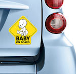 Σήμα Baby on Board με Αυτοκόλλητο No 89 Κίτρινο