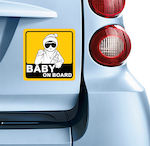 Boy Baby on Board Car Sign Κίτρινο Sticker No 103