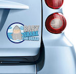 Σήμα Baby on Board με Αυτοκόλλητο No 102 Μπλε