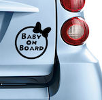 Σήμα Baby on Board με Αυτοκόλλητο No 105 Μαύρο